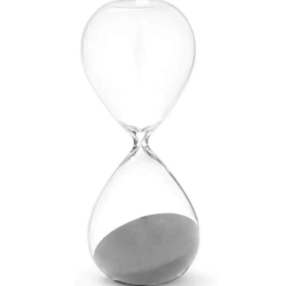 Gift Decor Zandloper cilinder - grijs - 30 min - glas - D8xH25 cm