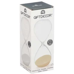 Gift Decor Zandloper cilinder - grijs - 30 min - glas - D8xH25 cm