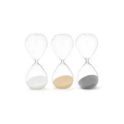 Gift Decor Zandloper cilinder - grijs - 30 min - glas - D8xH25 cm