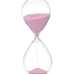 Gift Decor Zandloper cilinder - lila - 60 min - glas - D11xH30 cm