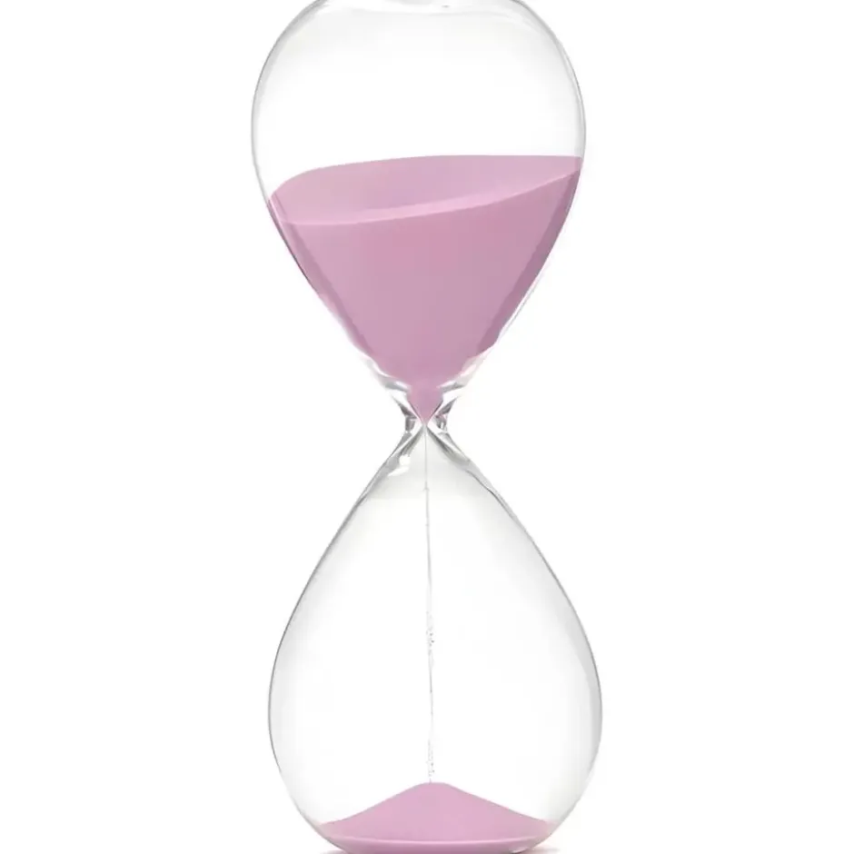 Gift Decor Zandloper cilinder - lila - 60 min - glas - D11xH30 cm