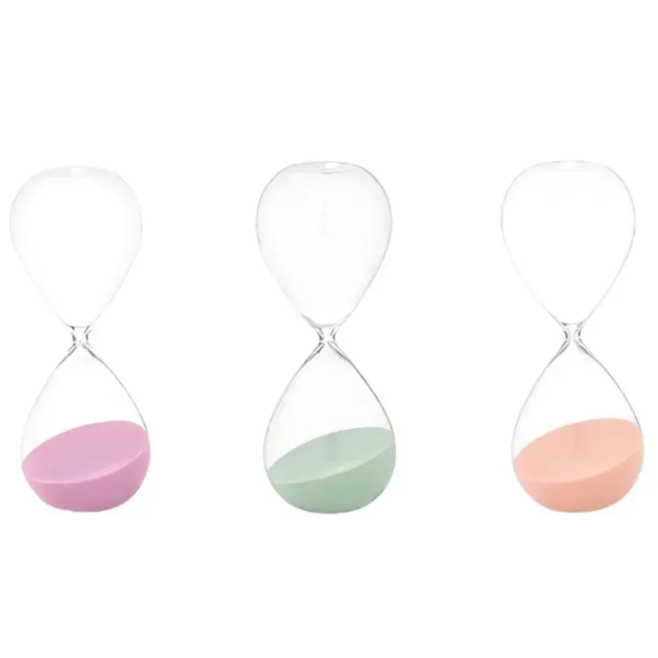 Gift Decor Zandloper cilinder - roze - 45 min - glas - D9xH25 cm