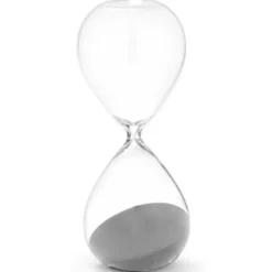 Gift Decor Zandloper cilinder - grijs - 35 min - glas - D9xH25 cm