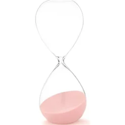 Gift Decor zandloper - roze - 60 min - glas - D11xH30 cm