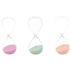 Gift Decor zandloper - roze - 60 min - glas - D11xH30 cm