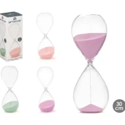 Gift Decor zandloper - roze - 60 min - glas - D11xH30 cm