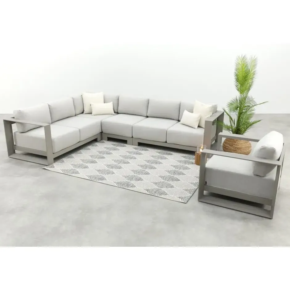GI Levanto aluminium hoekbank + modulair middenelement - Valley Sand