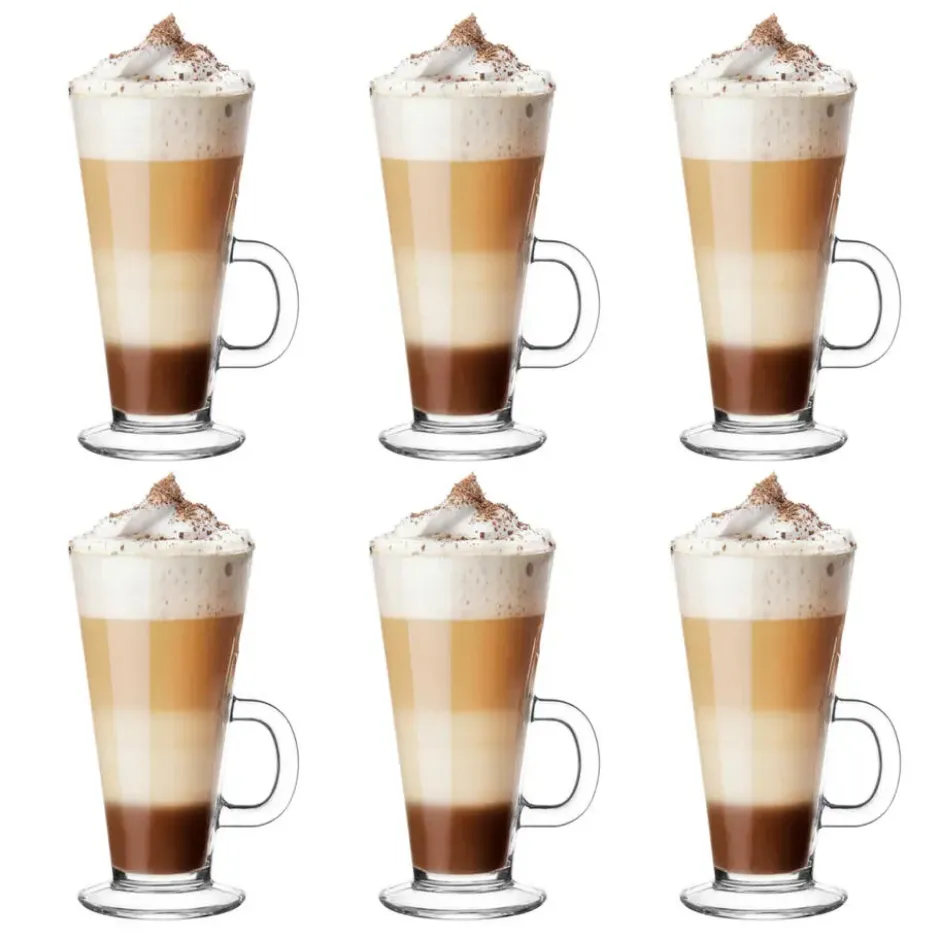 Glasmark Caffe Latte macchiato glazen Paris - glas - 6x - 250 ml