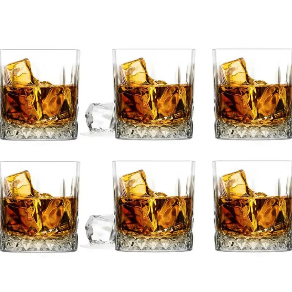Glasmark Whiskey glazen - 6x - Diamond - 280 ml - drink/waterglas