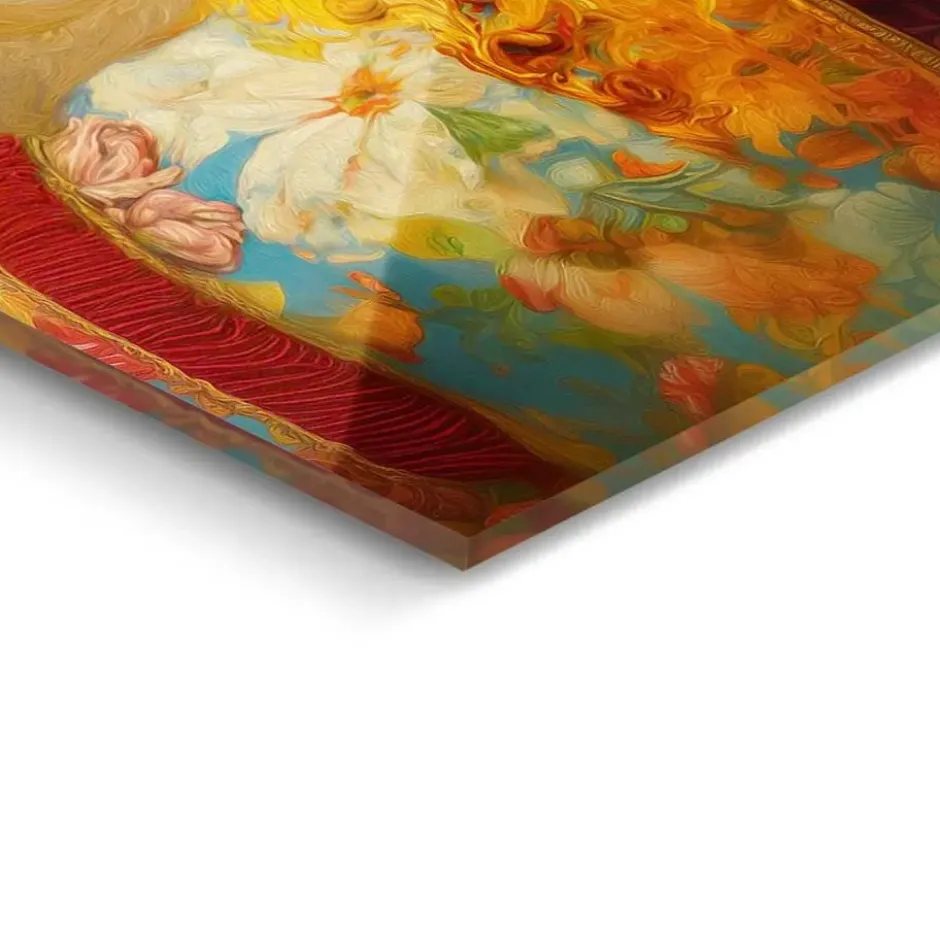 Glasschilderij Kleurkoningin - 116 x 78 - Geel