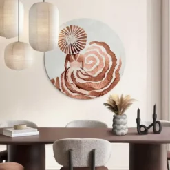 Glasschilderij Ronde jurk terracotta - Ø 70 - Oranje