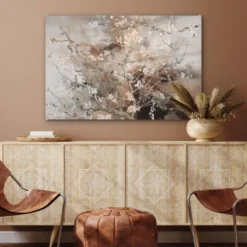 Glasschilderij 120x80 cm Amandelbloesem - Kunst - Van Gogh - Beige - Abstract
