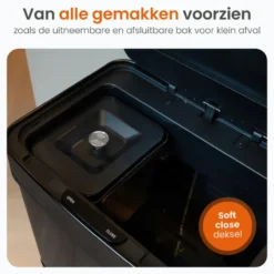 Goliving Automatische Sensor Prullenbak 64 Liter – Afvalemmer keuken - Afvalbak