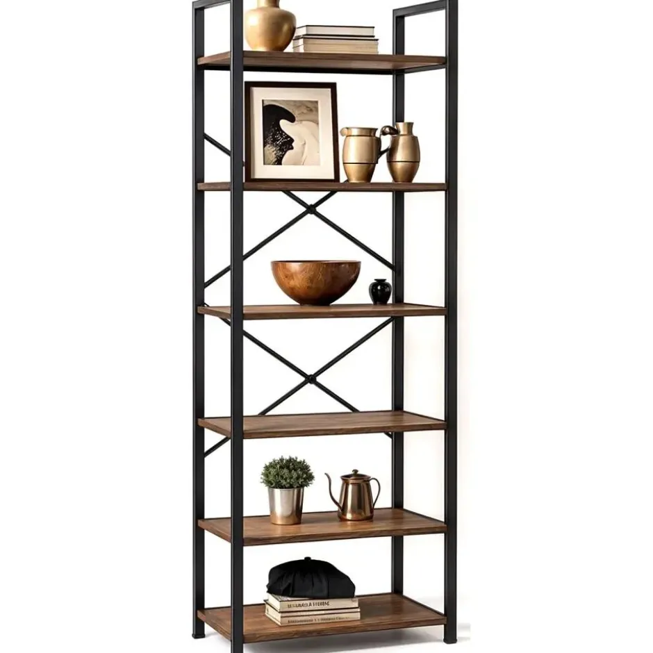 Goliving Boekenkast - 66 x 30 x 186 cm - 6 Lagen - Opbergkast - Wandkast