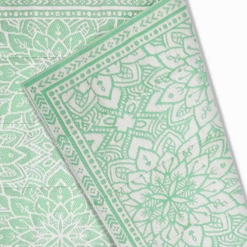 Goliving Buitenkleed Summer Flora - 183x290CM - Draagtas - Groen/Wit