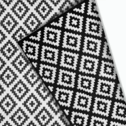 Goliving Buitenkleed Summer Diamond - 183x290CM - Draagtas - Zwart/Wit