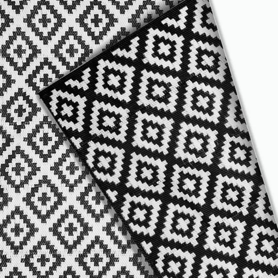 Goliving Buitenkleed Summer Diamond - 183x290CM - Draagtas - Zwart/Wit