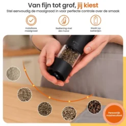 Goliving Elektrische Peper en Zoutmolen Set - LED Licht - Op Batterijen
