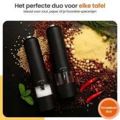 Goliving Elektrische Peper en Zoutmolen Set - LED Licht - Op Batterijen