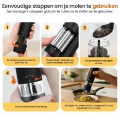 Goliving Elektrische Peper en Zoutmolen Set - LED Licht - Op Batterijen