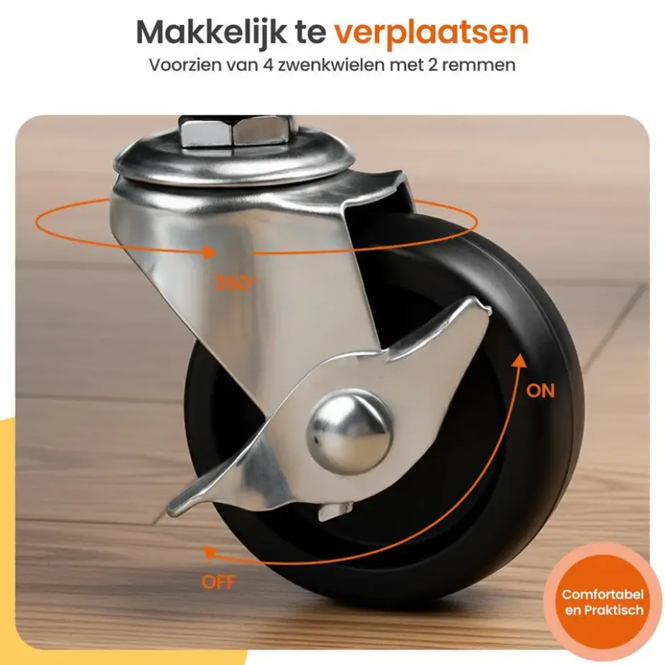 Goliving Keukentrolley op wieltjes - Serveerwagen - Keuken Trolley - Met Bakjes