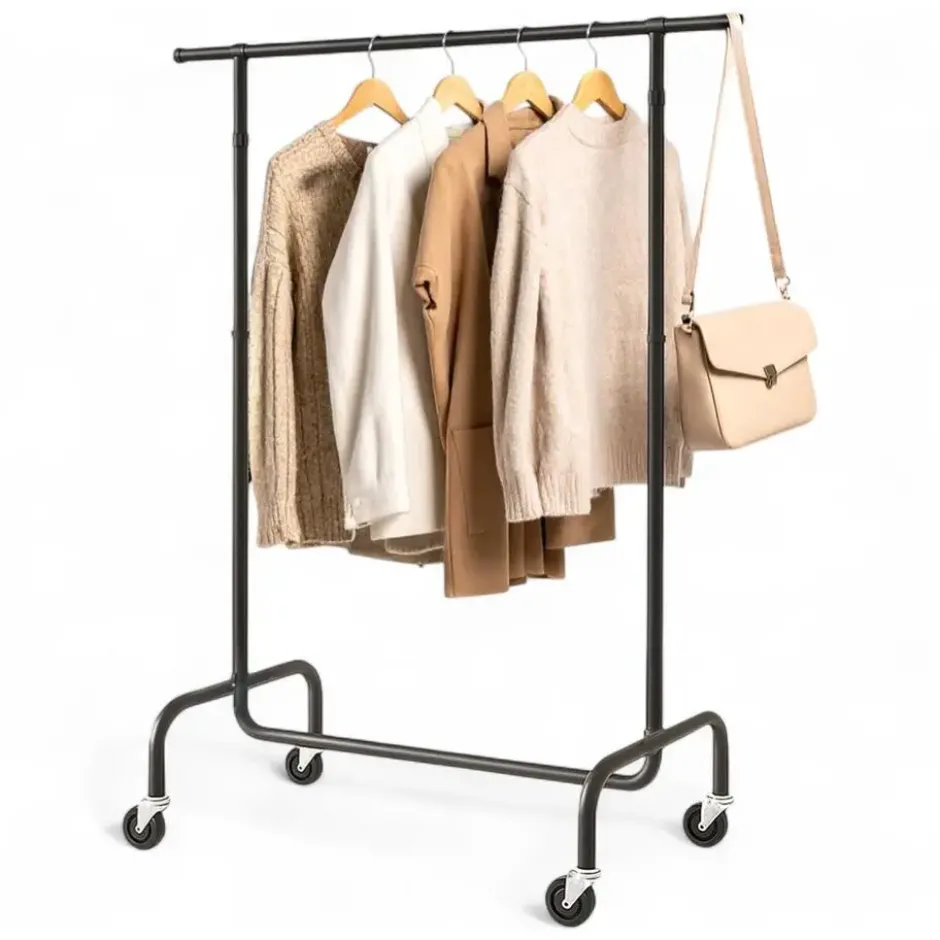 Goliving Kledingrek op wieltjes XL - Uitschuifbare Kledingstang 112-150 cm