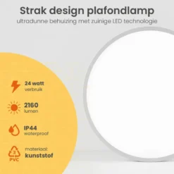 Goliving Plafondlamp - Plafonnière - LED - Ø23cm - Zwart