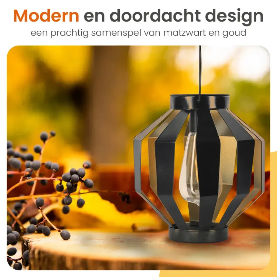 Goliving Solar Tafellamp Nova - 2 Stuks - LED Buitenverlichting Zonne-energie