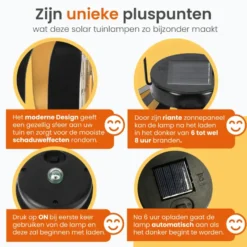 Goliving Solar Tafellamp Nova - 2 Stuks - LED Buitenverlichting Zonne-energie