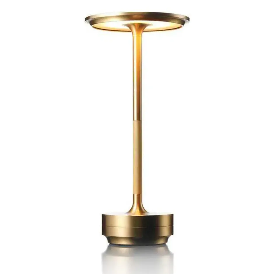 Goliving Tafellamp Op Accu - Oplaadbaar en Dimbaar - Hoogte 27 cm - Goud