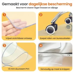Goliving Vloerbeschermer bureaustoel - 90x120cm - Bureaustoelmat