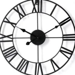 Goliving Wandklok Industrieel - Stil uurwerk - Metaal - Ø 60 cm - Zwart