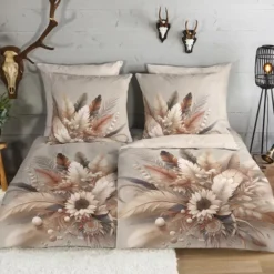 Good Morning Bohemian Flanel Dekbedovertrek Zand-2-persoons (200 x 200/220 cm)