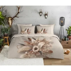 Good Morning Bohemian Flanel Dekbedovertrek Zand-Lits-jumeaux (240 x 200/220 cm)