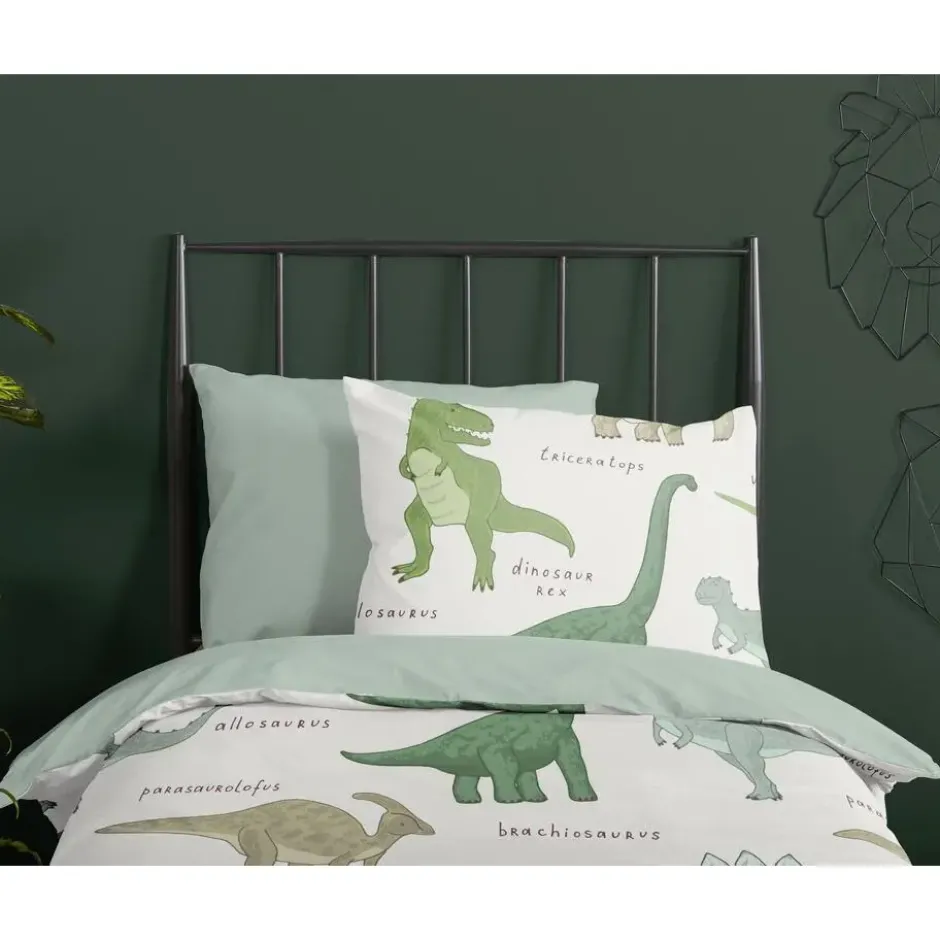 Good Morning Dino Jurassic Mix Kinderdekbedovertrek Groen