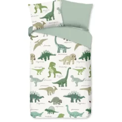 Good Morning Dino Jurassic Mix Kinderdekbedovertrek Groen