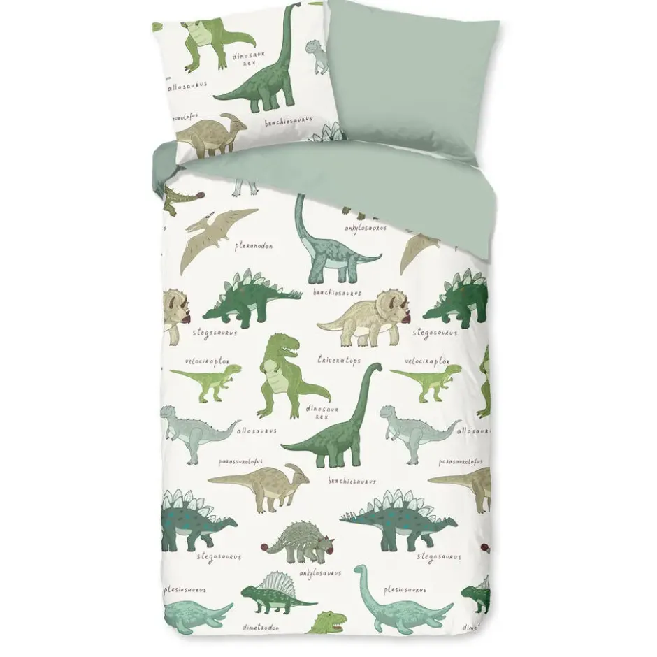 Good Morning Dino Jurassic Mix Kinderdekbedovertrek Groen