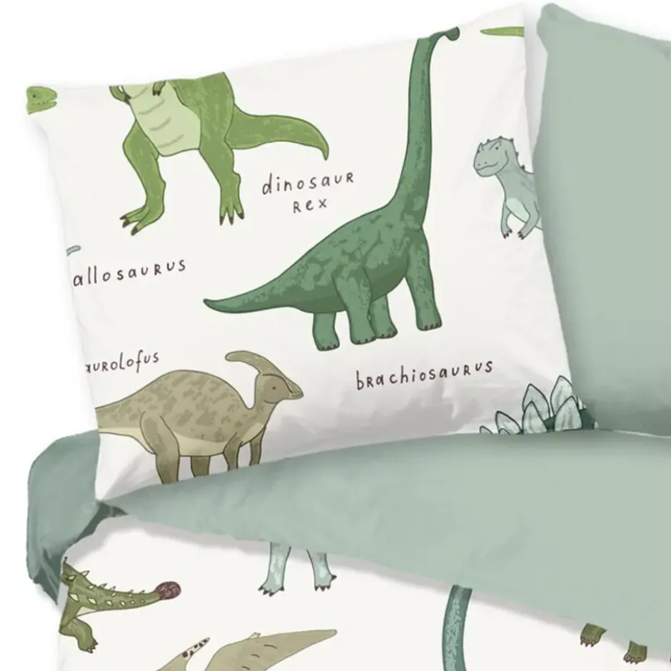 Good Morning Dino Jurassic Mix Kinderdekbedovertrek Groen