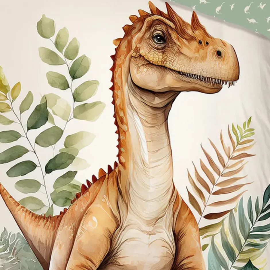 Good Morning Dino Kinderdekbedovertrek Groen