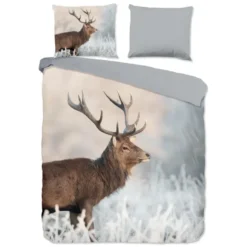 Good Morning Edelhert Dekbedovertrek Grijs-2-persoons (200 x 200/220 cm)