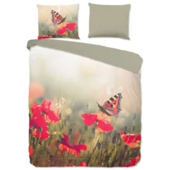 Good Morning Klaprozen Dekbedovertrek Multi-2-persoons (200 x 200/220 cm)