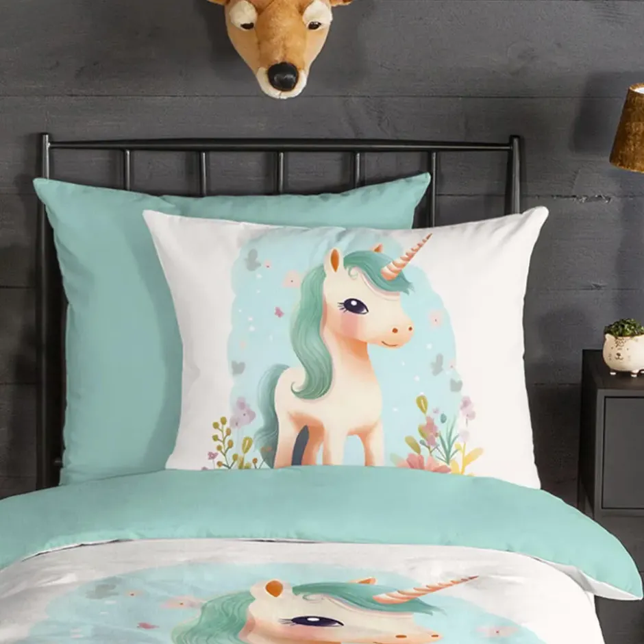 Good Morning One Unicorn Flanel Dekbedovertrek Multi