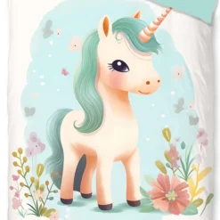 Good Morning One Unicorn Flanel Dekbedovertrek Multi