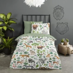 Goodmorning Peuter Dekbedovertrek Dieren Multi-Ledikant (100 x 135 cm)