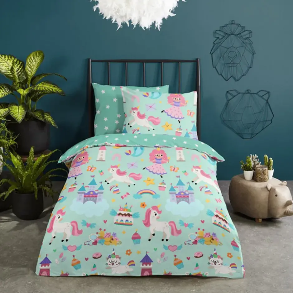 Goodmorning Peuter Dekbedovertrek Magic Mint-Ledikant (100 x 135 cm)