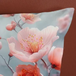 Good Morning Roze Bloemen Dekbedovertrek Grijs-1-persoons (140 x 200/220 cm)