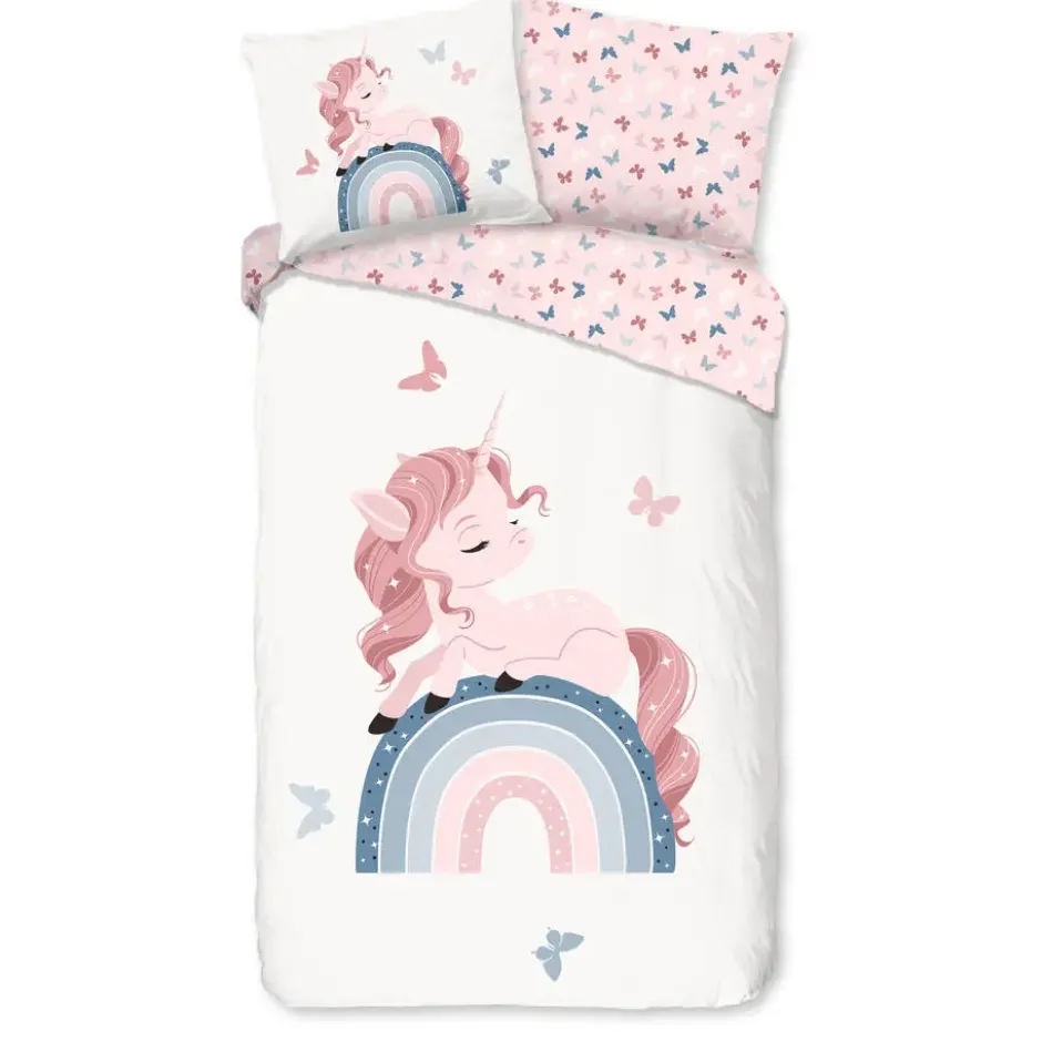 Good Morning Unicorn Fiby Kinderdekbedovertrek Wit