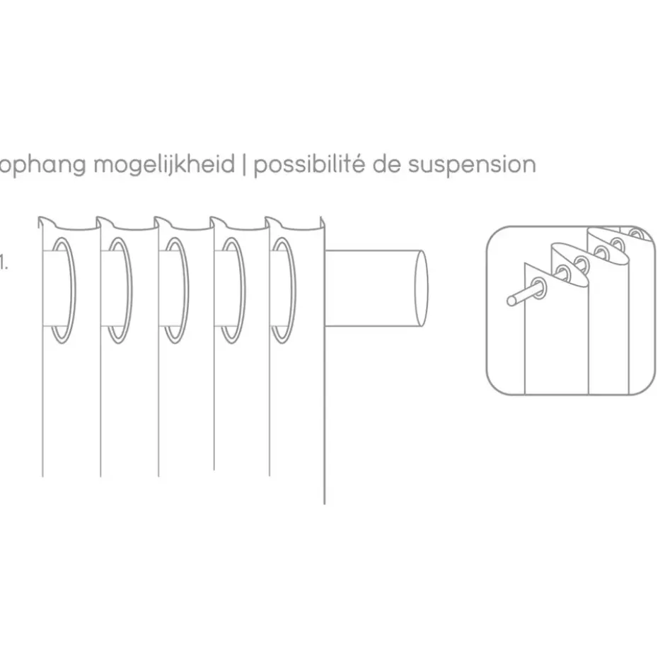 Gordijn Kai - zwart - 135x280 cm (1 stuk)
