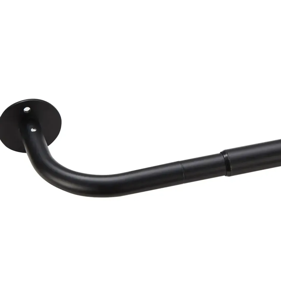 Gordijnroede - uitschuifbaar - 120 tot 210 cm - zwart