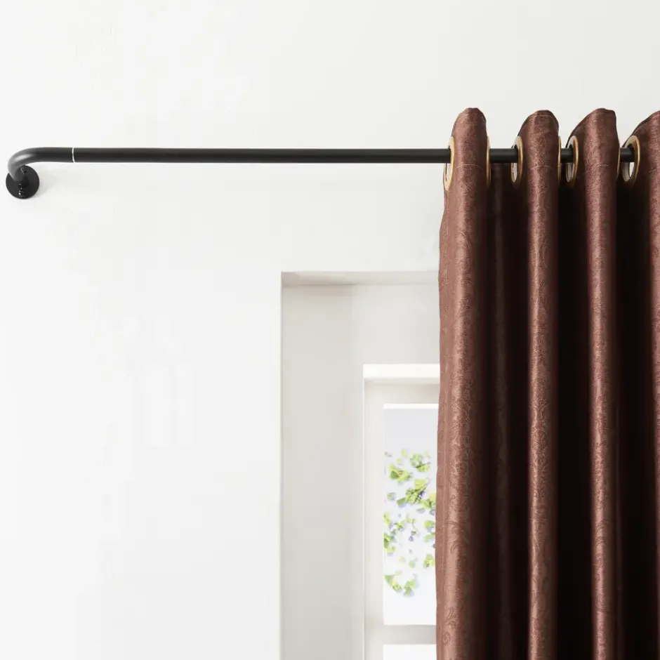 Gordijnroede - uitschuifbaar - 120 tot 210 cm - zwart